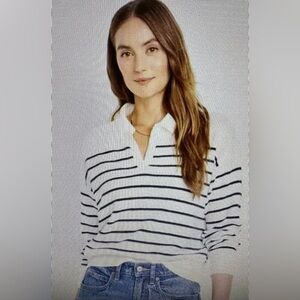 Old Navy SoSoft cozy collared stripe Sweater XXL tall NWT